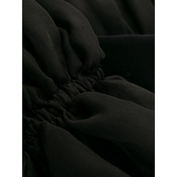 DOLCE & GABBANA Black Gathered silk-blend chiffon Mini Dress 40 S - Picture 6 of 12